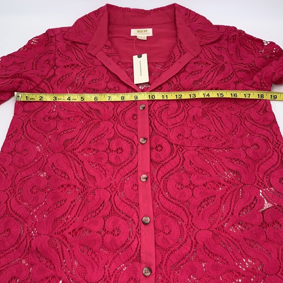 Anthropologie Maeve Slim Pink Button Down Top Size 4 - Picture 11 of 14
